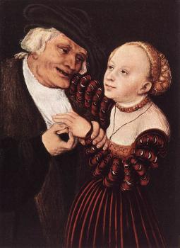 Lucas Il Vecchio Cranach : Old Man and Young Woman